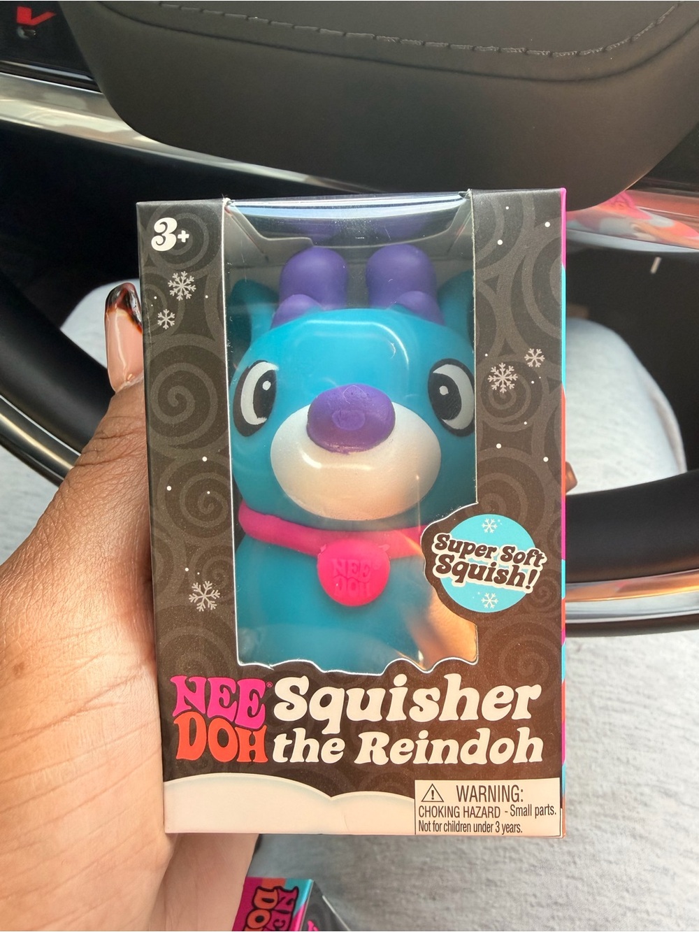 Squisher the Reindoh Plush - Blue with Purple Accents